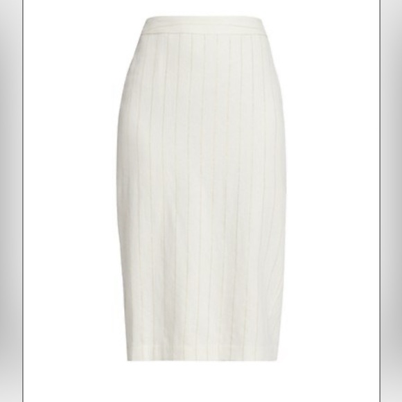 L’Agence Julie Metallic-Pinstriped Pencil Skirt - Picture 3 of 7